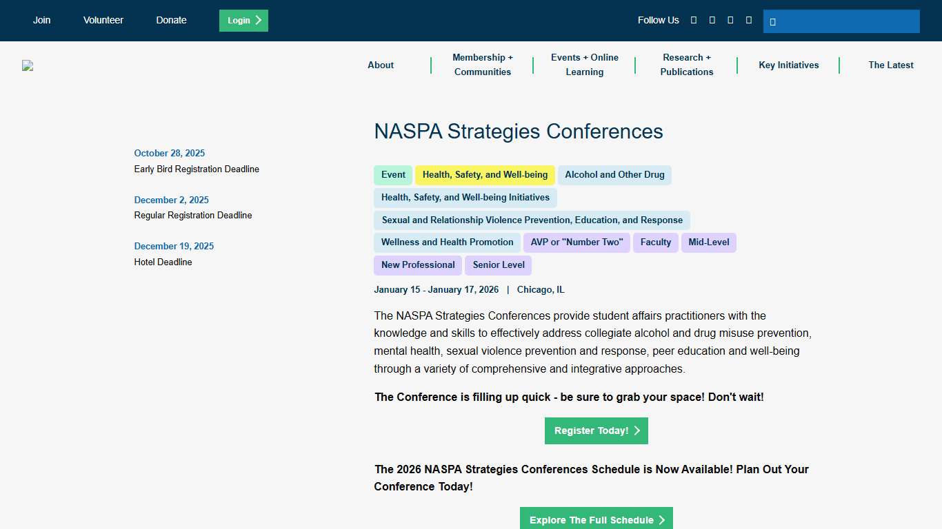 2026 NASPA Strategies Conferences